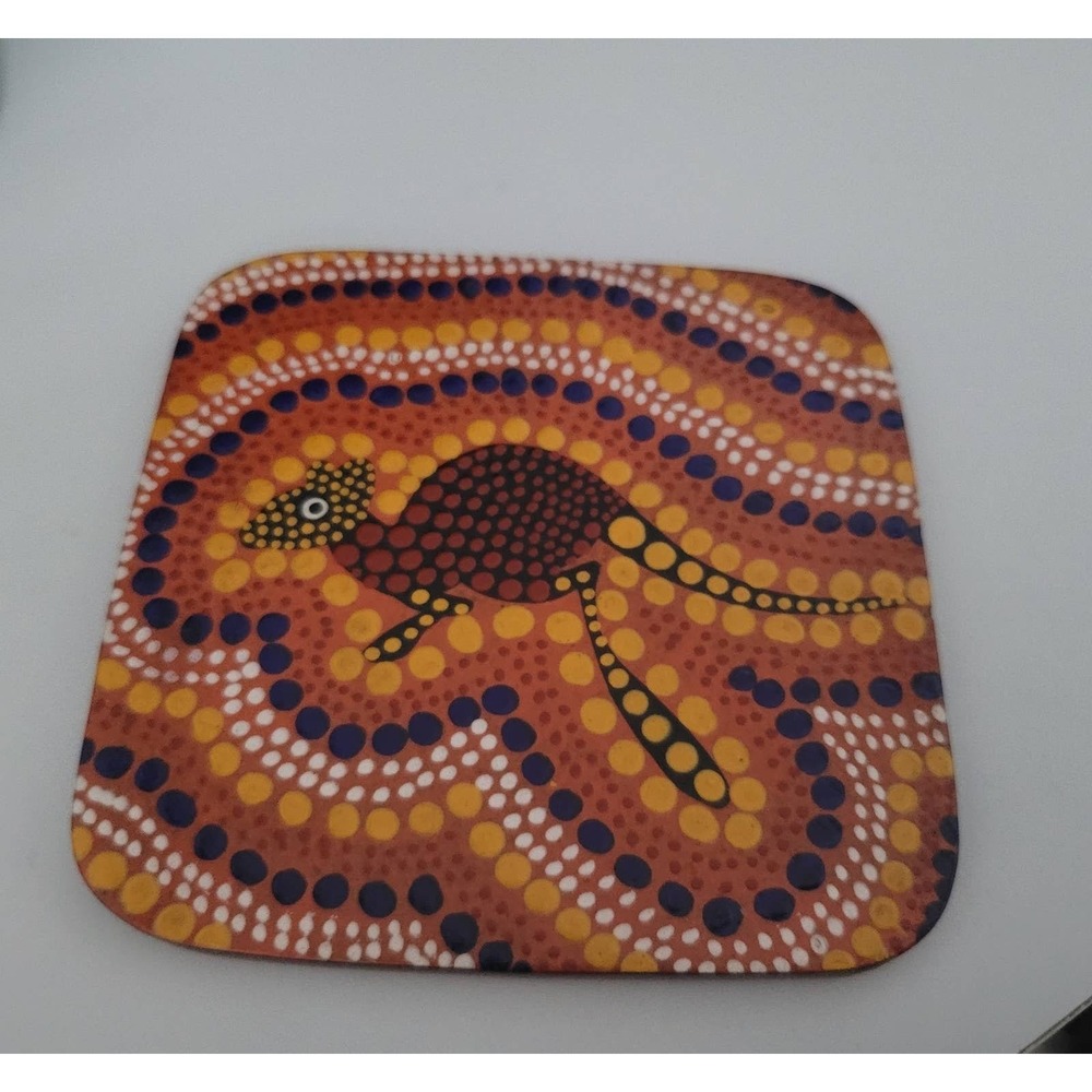 Boomiri Australia Coaster Set Unisex OS Multi Excellent Aboriginal Dot Art Wood - Picture 9 of 10
